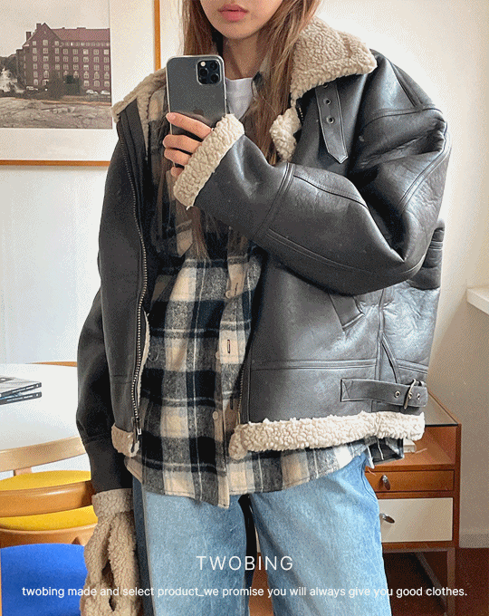 ♡NEW 7%할인♡ 포스트 양털 무스탕 자켓 - 2 color